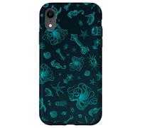 Sea Life Pattern Green Octopus Sea Turtle Meduse Coque pour iPhone XR