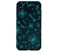 Sea Life Pattern Green Octopus Sea Turtle Meduse Coque pour iPhone XS Max