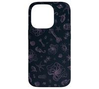 Sea Life Pattern Purple Octopus Sea Turtle Meduse Coque pour iPhone 14 Pro