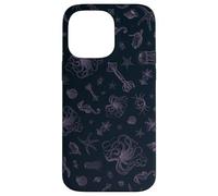 Sea Life Pattern Purple Octopus Sea Turtle Meduse Coque pour iPhone 14 Pro Max