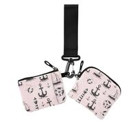 Sea Lighthouse Achor Peach Lot de 2 pochettes pour pièces de monnaie et cartes avec fermeture éclair pour femme, Sea Lighthouse Achor Peach, 1 size, Décontracté