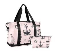 Sea Lighthouse Achor Peach Sac de voyage avec poche humide Sangle réglable Sac de sport pour entraînement multifonction pour homme et femme