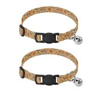 Sea Map Lot de 2 colliers pour chien avec clochette réglable 26 à 43 cm