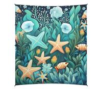 Sea Ocean Reef Fish Beach Tent & Canopy UPF50+ Easy Setup Large Portable Sun Shelter with Transport Bag For Camping, Fishing, Backyard Fun