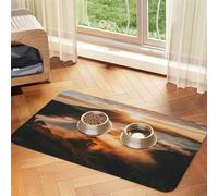 Sea of Clouds Tapis de nourriture pour animaux de compagnie, 60 x 40 cm, absorbant, antidérapant, en cuir synthétique, fond en caoutchouc, séchage rapide, tapis de table enroulable pour gamelle pour