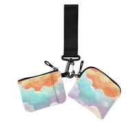 Sea Of Colored Clouds Lot de 2 pochettes porte-monnaie pour femme avec poche zippée, mer de nuages colorés, 1 size, Décontracté