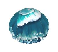 Sea of Love Bonnet de douche imprimé complet pour homme et femme - Réutilisable, double couche, imperméable, durable, respirant