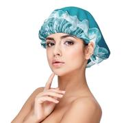 Sea of Love Bonnet de nuit en satin pour adulte Protection des cheveux et confort Noir Taille unique