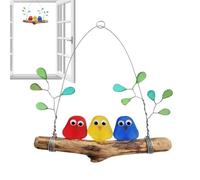 Sea Ornament, Decorative Pendant, 7.87x7.87 inches Handmade Piece with Color, Bird Perch Charm Style, Glass Decoration with Function, Home Accessories for Indoor Outdoor Living Room Bedroom Balcony