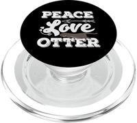Sea Otter Dessin animé Peace Otter Love PopSockets PopGrip pour MagSafe