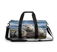 Sea Otter - Sac de sport familial pour homme et femme, résistant à l'eau, sac de voyage léger pour voyage, sport, blanc, 45 cm/22,9 cm/22,9 cm, blanc, 17.7in/9in/9in
