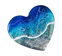 Sea Pocket Heart - 2 pouces de pierre de côte, décor romantique en forme, ornement souvenir de l'océan | Cadeau symbolique pour méditation commémorative étudiant lieu de travail faveur fête collection