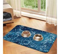 Sea Seen From The Top Nappe en cuir absorbant pour animaux de compagnie, tapis en cuir absorbant pour animaux de compagnie, zone d'alimentation bien rangée pour chiens, chats, animaux de compagnie