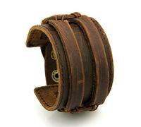 Sea Sex and Sun Fr Bracelet Cuir Homme Force Manchette Brun Marron Antique Rock de Frais de Port grauit !