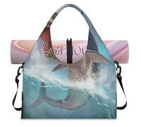 Sea Shark Sac de sport pour homme et femme avec compartiment à chaussures pour yoga, gym, voyage, couleur, L, Organiseur de sac