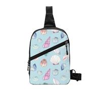 Sea Shell Sac de sport pliable à bandoulière léger avec plusieurs poches, tissu polyester résistant à l'eau, sac à dos de voyage compact