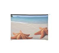 Sea Shell Trousse à maquillage réutilisable en papier imperméable et légère pour voyage, école et usage quotidien Motif imprimé intégral pour femmes, étudiants, éco-conscients, Noir , Taille unique