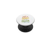 Sea Summer Ocean Coastal Life is Better At The Beach PopSockets PopGrip Adhésif