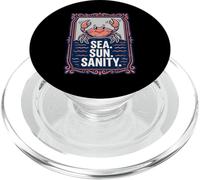 Sea. Sun. Sanity. Happy Crab Beach Ocean PopSockets PopGrip pour MagSafe
