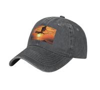 Sea Sunset Flying Dragon Casquette de baseball vintage délavé pour papa Chapeau de golf pour homme et femme Visière réglable, Bruyère profonde, taille unique