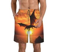 Sea Sunset Flying Dragon Maillot de bain pour homme à séchage rapide avec poches et cordon de serrage