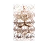 Sea Team 60 mm / 2,36 pouces Boules de Noël transparentes, décorations de Noël transparentes, boules de Noël en plastique incassables, ampoules de Noël, décorations de sapin de Noël