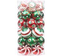 Sea Team 60mm/2.36" Ensemble d’Ornements Peints en Couleur et étincelants et de boules suspendues pour Sapin de Noël - 30 pièces