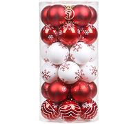 Sea Team 60mm/2.36" Ensemble d’Ornements Peints en Couleur et étincelants et de Boules suspendues pour Sapin de Noël - 30 pièces