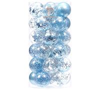 Sea Team 60mm/2.36" Ensemble d’Ornements Peints en Couleur et étincelants et de Boules suspendues pour Sapin de Noël - 30 pièces