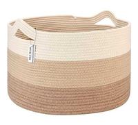 Sea Team KHKAI Panier à linge tissé XXL extra large avec poignée pour vêtements, serviettes, jouets - Grand panier à linge pour chambre à coucher, salon