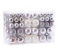 Sea Team Le Coffret-Cadeau Contenant 100 pièces Mixtes de Boules et d’Ornements de Noël incassables et Anti-Chocs, Les Ornements festifs, réutilisables, Portables, Parfaits pour décoration Sapin Noël