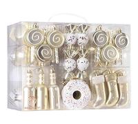 Sea Team Le Coffret-Cadeau Contenant 80 pièces Mixtes de Boules et d’Ornements de Noël incassables et Anti-Chocs, Les Ornements festifs, réutilisables, Portables, Parfaits pour décoration Sapin Noël