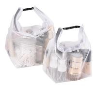 Sea Team Lot de 2 trousses de maquillage de voyage étanches avec surface EVA transparente, grande ouverture et poignée portable - Idéal pour les voyages, la gym, la natation et l'utilisation