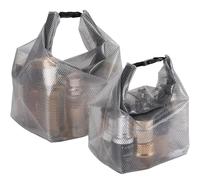 Sea Team Lot de 2 trousses de maquillage de voyage étanches avec surface EVA transparente, grande ouverture et poignée portable - Idéal pour les voyages, la gym, la natation et l'utilisation