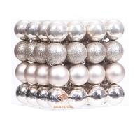 Sea Team Lot de 64 Boules de Noël avec ficelles, Boules de Taille Moyenne 40 mm, Ampoules de Noël en Plastique incassables, décorations à Suspendre pour Arbre de Noël, Vacances, Mariage, fête