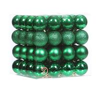 Sea Team Lot de 64 Boules de Noël avec ficelles, Boules de Taille Moyenne 40 mm, Ampoules de Noël en Plastique incassables, décorations à Suspendre pour Arbre de Noël, Vacances, Mariage, fête, Vert