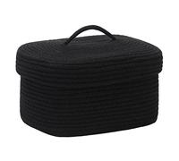 Sea Team Panier ovale coton tressé couvercle usage bébé | Panier tressé ovale avec couvercle, idéal pour stocker les couches et constituer des paniers cadeaux de naissance