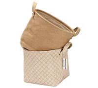 Sea Team Storage Paniers Organizer Box Bins in Jute and Cotton Linen Pliable with Handle Decorative for Home Toiletry Stationery Sundries Toys Jewerly Color Beige 26 * 26 * 26CM 2PCS
