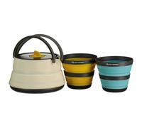 Sea to Summit Ensemble bouilloire Frontier 1.1L + 2 tasses pliables beige orange bleu