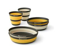 Sea to Summit Frontier Service de table 2P (2 bols moyens, 2 bols Lg, 2 | Le kit de désordre pliable ultraléger s'adapte à un bol moyen, un grand bol et une tasse pour un dîner compact et complet