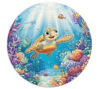 Sea Tortue 1000 Pièces Puzzle Rond Classiques Puzzles Jouets Éduchatifs Cadeau Unique pour Adultes Et Enfants 1000pcs (67.5x67.5cm)