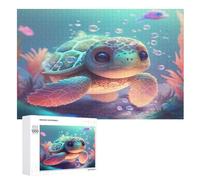 Sea Tortue Puzzles Adulte 1000 Pieces Cadeau Famille Puzzle Classique 3D EnfantsJouet en Bois Cadeau Unique （75×50cm）