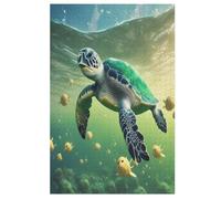 Sea Tortue Puzzles De 1000 Pièces, Puzzle pour Adultes en Bois, Jeu D'adresse Toute La Famille, 78×53cm