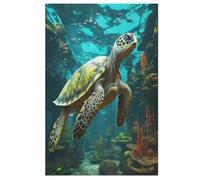 Sea Tortues Puzzles 1000 Pièces Adultes, Puzzle en Bois Jeux D'adresse pour Toute La Famille,Jeu De Team Building (78×53cm)