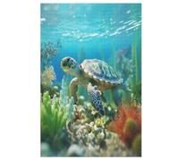 Sea Tortues Puzzles 1000 Pièces Adultes, Puzzle en Bois Jeux D'adresse pour Toute La Famille,Jeu De Team Building (78×53cm)
