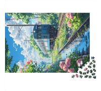 Sea Train 1000 Pièces Puzzle Bois Puzzle Jeu Éducatif Miyazaki Style Train Home Decor Convient Aux Adultes Et Aux Enfants 1000pcs (75x50cm)