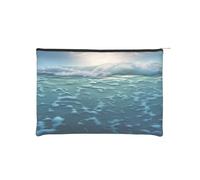 Sea Trousse à maquillage réutilisable en papier imperméable et légère pour voyage, école et usage quotidien Motif imprimé intégral pour femmes, étudiants, éco-conscients, Noir , Taille unique