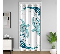 Sea Turtle 86x203 Rideau Occultant,Turtle Rideau de Porte,pour L'Intimité de Porte,Voile Coast Sea Life Rideau de Porte,Reptile Océan Plage Thème Rideau de Placard Porte de Chambre,Porte de Placard