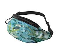 Sea Turtle-Blue Running Fanny Pack Ceinture Sac avec Sangle Réglable pour Femmes Hommes Sports Fitness Mains Libres Portefeuille Taille Sac