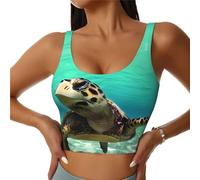 Sea Turtle Gilet de sport pour femme avec motif tortue de mer, Noir , M